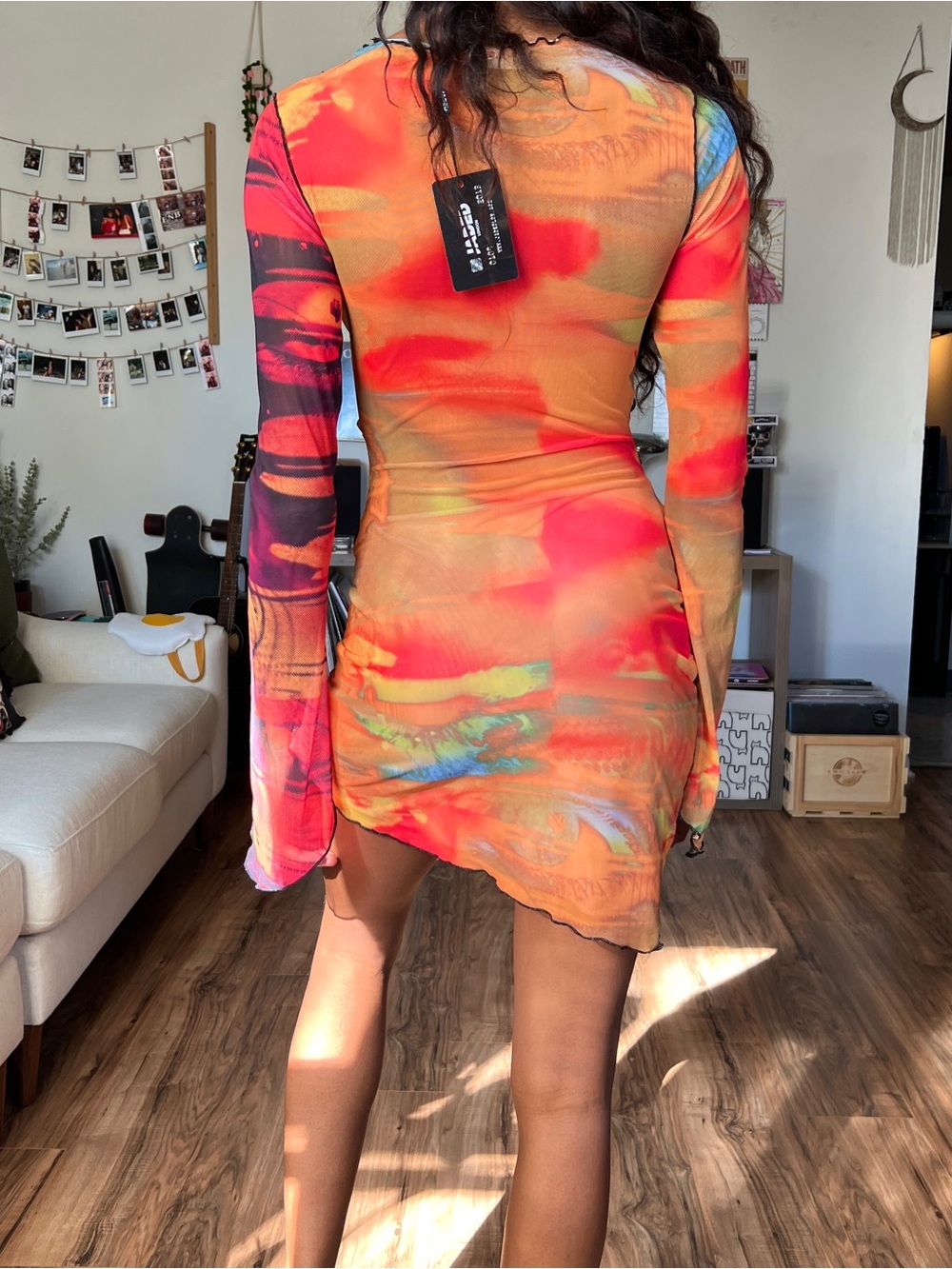 Jaded London Abstract Print Tie Dress - Picture 7 of 8